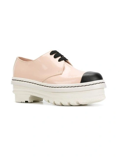 Shop Marni Flatform Oxford Shoes - Pink