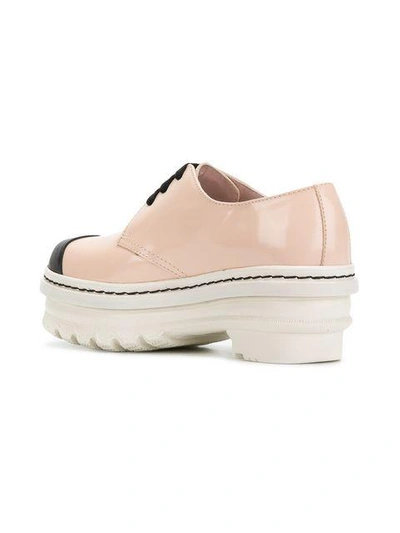 Shop Marni Flatform Oxford Shoes - Pink