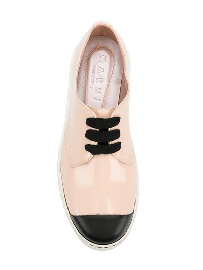 Shop Marni Flatform Oxford Shoes - Pink