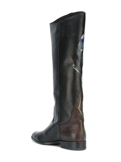 Shop Golden Goose Floral Knee-length Boots In Black