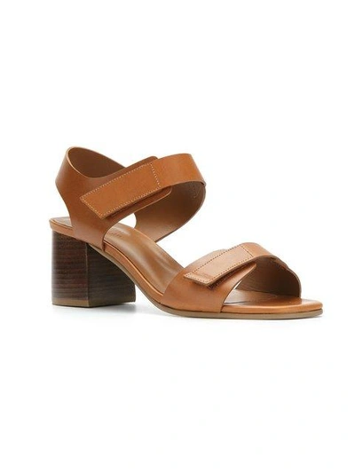 Shop Studio Chofakian Block Heel Sandals - Brown