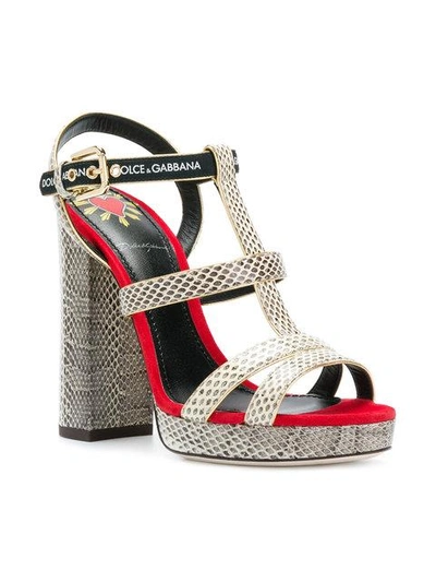Shop Dolce & Gabbana Keira Sandals In Neutrals