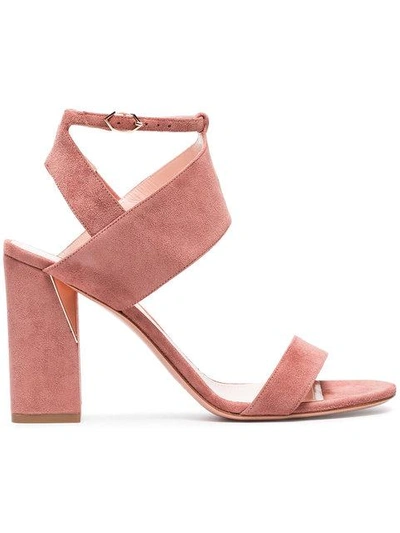 Shop Nicholas Kirkwood Pink Eva 90 Suede Sandals