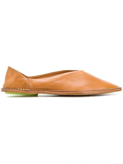 Shop Buttero Babouche Slip-on Shoes - Brown