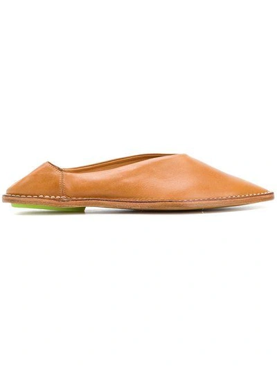 Shop Buttero Babouche Slip-on Shoes - Brown