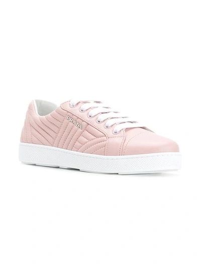 Shop Prada Lace-up Sneakers - Pink
