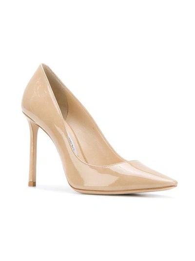 Shop Jimmy Choo Romy 100 Pumps In Neutrals