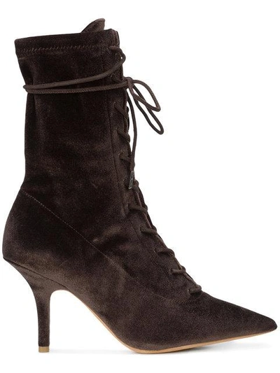 Shop Yeezy Lace-up Ankle Boots - Brown