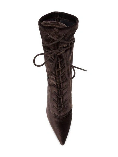 Shop Yeezy Lace-up Ankle Boots - Brown