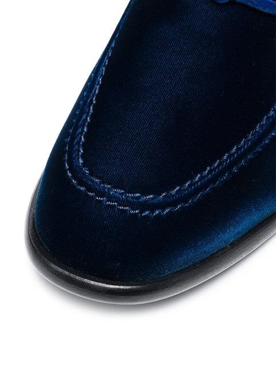 Shop Jimmy Choo Blue Marti Velvet Loafers