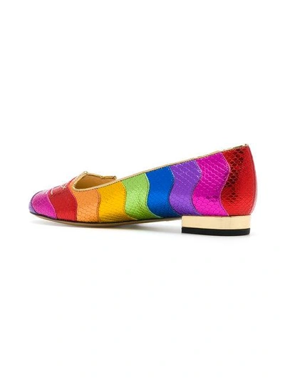 Shop Charlotte Olympia Rainbow Kitty Ballerina Shoes In Multicolour