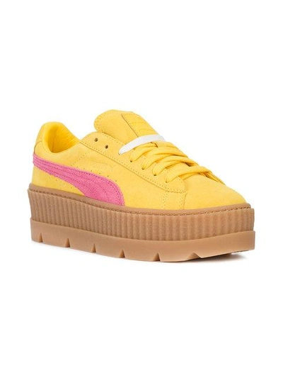 Shop Fenty X Puma Cleated Creeper Sneakers In Yellow