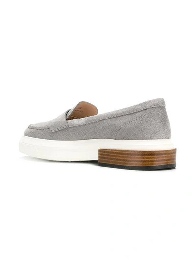 Shop Tod's Flatform Penny Loafers - Grey