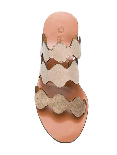 Shop Chloé Wavy Strap Sandals - Neutrals In Nude & Neutrals