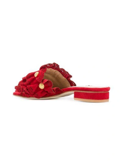 Shop Rue St Layered Ruffle Sandals In Red