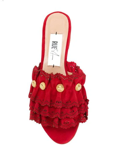 Shop Rue St Layered Ruffle Sandals In Red