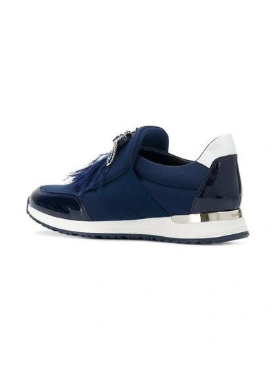 Shop Baldinini Embellished Slip-on Sneakers - Blue