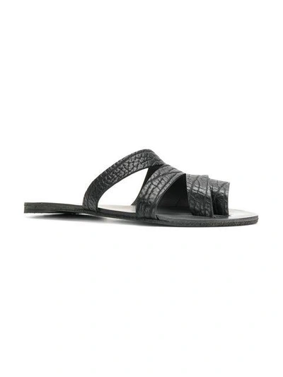 Shop Marsèll Strappy Flat Sandals - Black