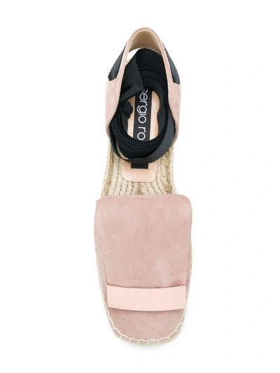 Shop Sergio Rossi Logo Plaque Espadrilles In Pink & Purple