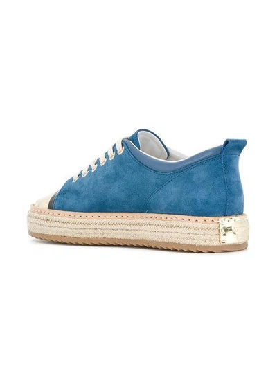 Shop Lanvin Suede Platform Sneakers - Blue