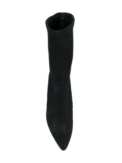 Shop Stuart Weitzman Pointed Toe Boots In Black