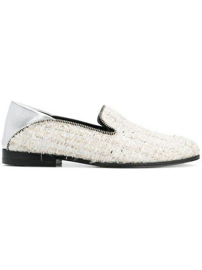 Shop Alexander Mcqueen Bouclé Loafers In Neutrals