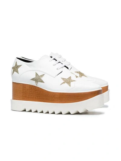 Shop Stella Mccartney White Elyse Stars 75 Platforms