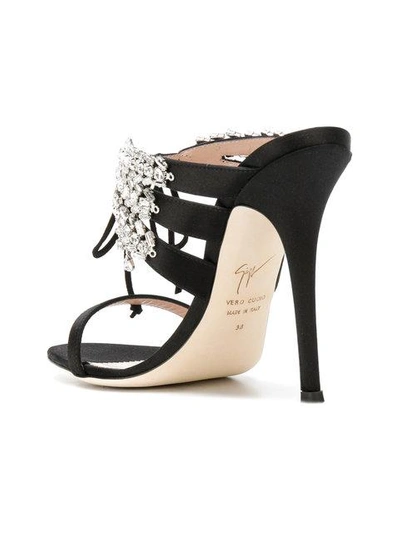 Shop Giuseppe Zanotti Madelyn Crystal-embellished Sandals In Black