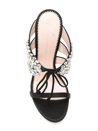 Shop Giuseppe Zanotti Madelyn Crystal-embellished Sandals In Black