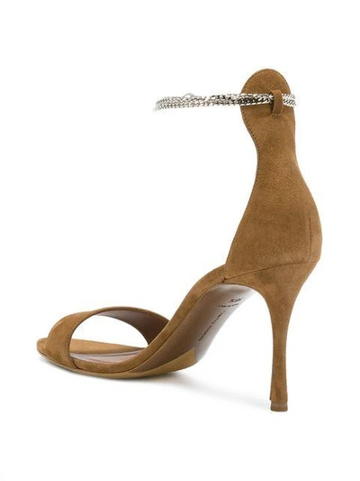 Shop Tabitha Simmons Ankle Chain Sandals In Brown