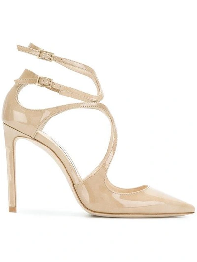 Shop Jimmy Choo Lancer 100 Pumps In Neutrals