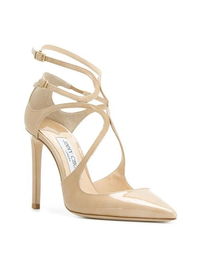 Shop Jimmy Choo Lancer 100 Pumps In Neutrals