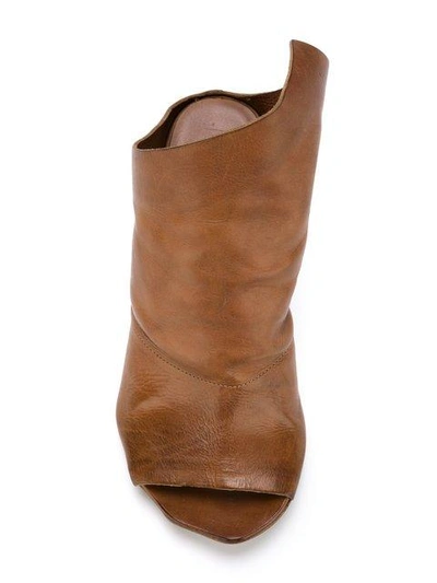 Shop Marsèll Open Toe Asymmetric Sandals - Brown