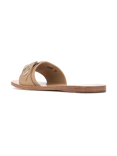 Shop Senso Bobby Eyelet Slider Sandals In Brown