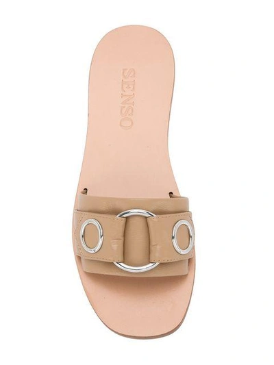 Shop Senso Bobby Eyelet Slider Sandals In Brown