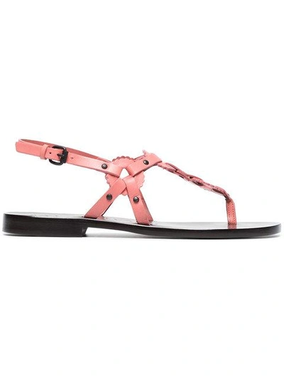 Ando circle detail flat leather sandals