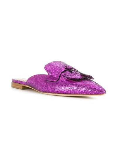 Shop Alberta Ferretti Mia Mules - Pink & Purple