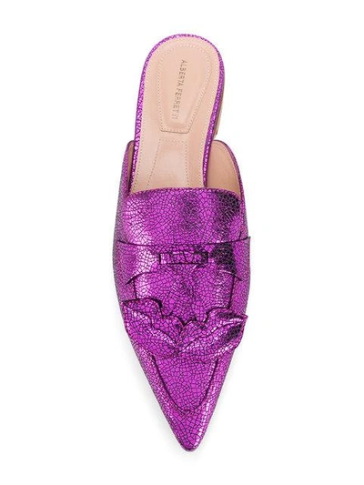 Shop Alberta Ferretti Mia Mules - Pink & Purple