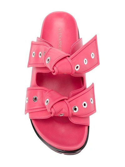 Shop Alexander Mcqueen Eyelet Bow Sandals In Pink