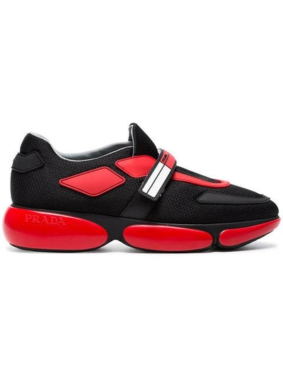 Shop Prada Cloudbust Sneakers In F0n98 Nero + Rosso
