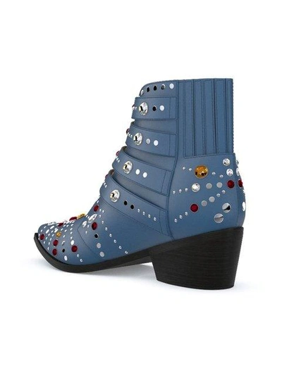 Shop Toga Aj006 Elvis Boots In Blue