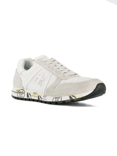 Shop White Premiata Panelled Sneakers