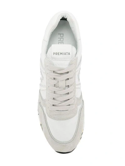 Shop White Premiata Panelled Sneakers