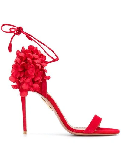 Shop Aquazzura Lily Of The Valley Sandals In Red