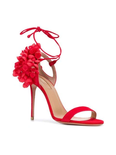 Shop Aquazzura Lily Of The Valley Sandals In Red
