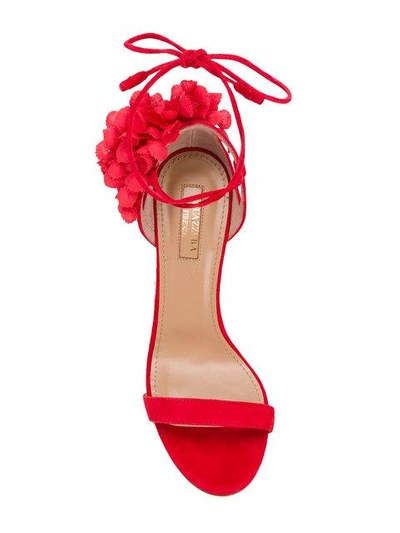 Shop Aquazzura Lily Of The Valley Sandals In Red