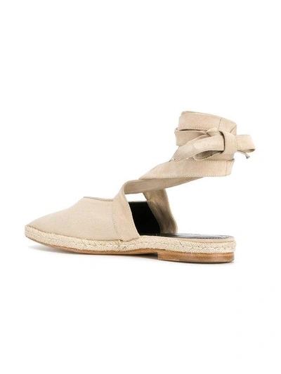 Shop Jw Anderson Open Flat Ballerina Shoes In Flax