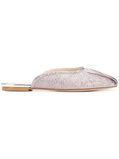 Shop Anna Baiguera Metallic Mules In Pink