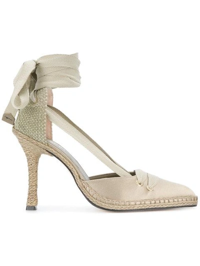 Shop Manolo X Castaner X Manolo Blahnik Pumps In Neutrals