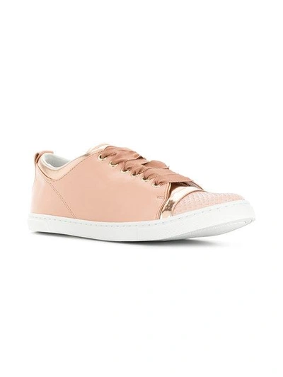Shop Lanvin Textured Tennis Sneakers - Pink